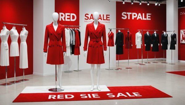 Découvrez l'impact visuel de l'affichage soldes rouge et blanc